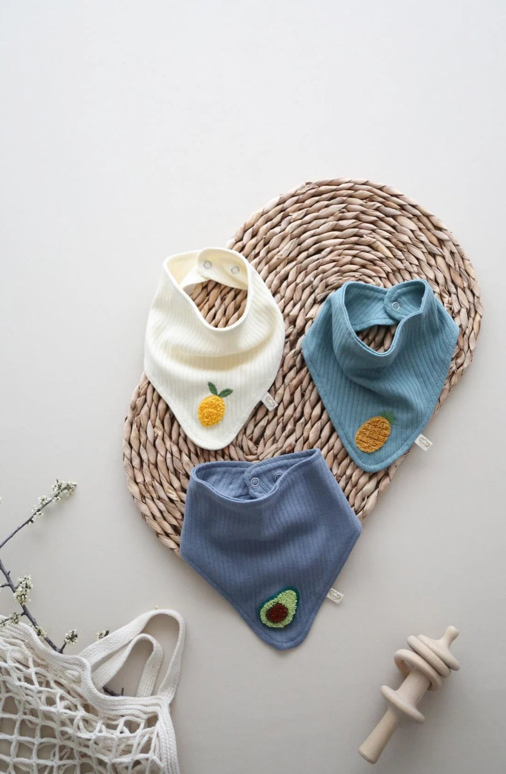 3 Pieces Scarf Bib Avocado